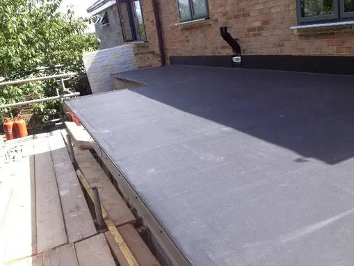Flat roof on a village hall